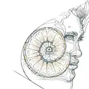 Beautiful Woman's face but half of is the inside of an orange split right down the middle.  tattoo design idea