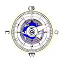 wolf mountains moon compass arrow tattoo design idea