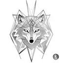 wolf mountains moon compass arrow tattoo design idea
