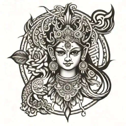 Hindu good tattoo design idea
