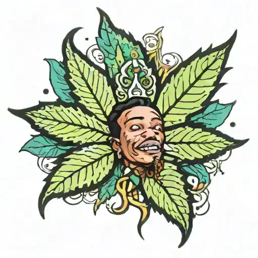 wiz khalifa weed leaf tattoo design idea