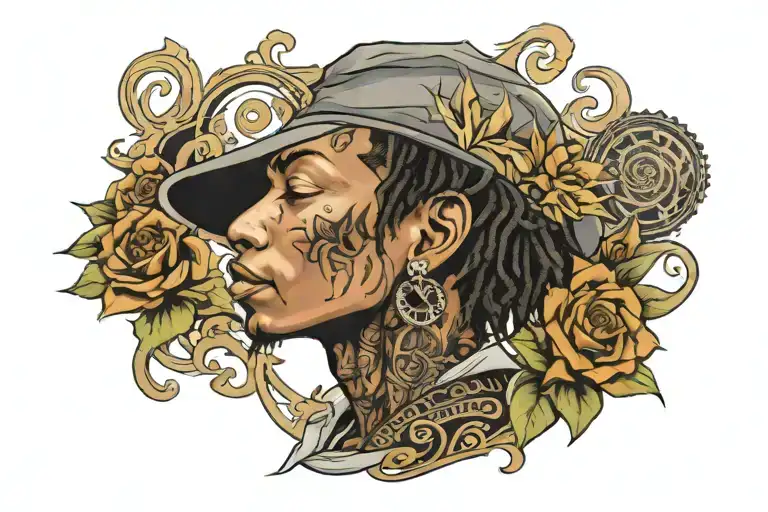 wiz khalifa chicano style tattoo design idea