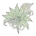 wiz khalifa weed leaf intertwined tattoo design idea
