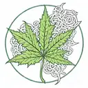 wiz khalifa weed leaf intertwined tattoo design idea