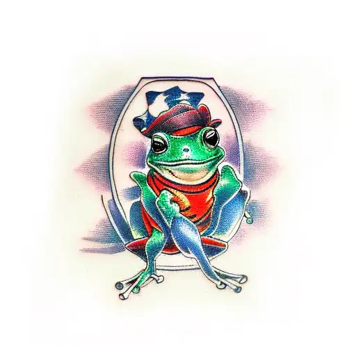 boxing frog tattoo design idea