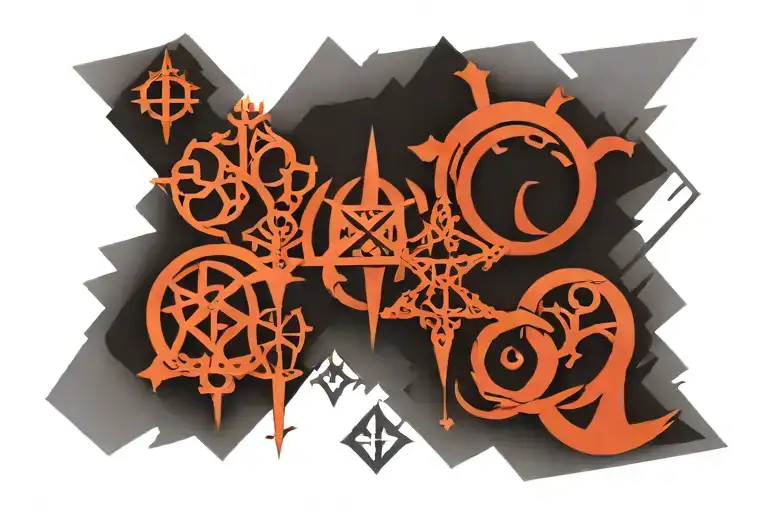 Nordic symbols tattoo design idea