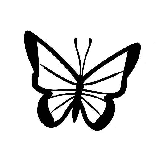 Butterfly with initial N tattoo design idea