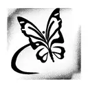 Butterfly with initial N tattoo design idea