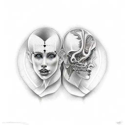 bipolar gemini tattoo design idea