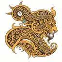 ancient Persian tattoo back of neck tattoo design idea