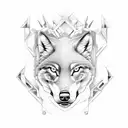 Anatomical study of a wolf's musculature in dotwork style tattoo design idea