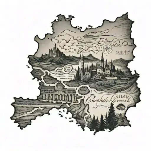 Germany's border with France tattoo design idea