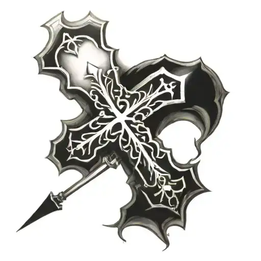 3 nail cross tattoo design idea