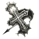 3 nail cross tattoo design idea