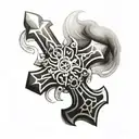 3 nail cross tattoo design idea