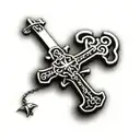 3 nail cross tattoo design idea