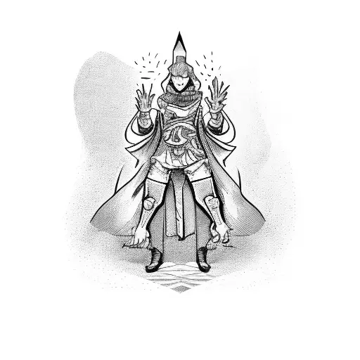 Fool Tarot card in the style of Persona 5 tattoo design idea