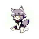 cute young anime wolf girl tattoo design idea