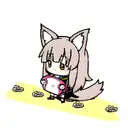  cute young anime wolf girl tattoo design idea