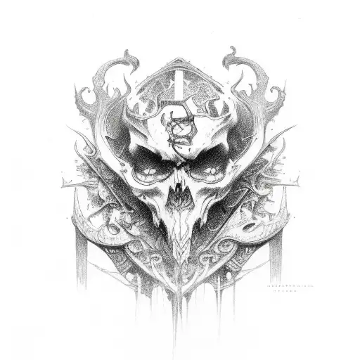 interesting design inspired by dark fantasy literature and gothic aesthetics tattoo design idea