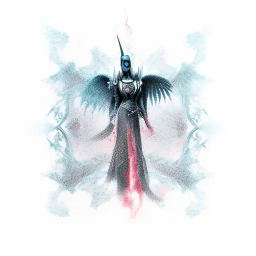 Abstract design inspired by dark fantasy literature and gothic aesthetics tattoo design idea