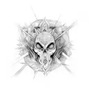 Abstract design inspired by dark fantasy literature and gothic aesthetics tattoo design idea