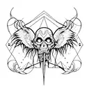 Abstract design inspired by dark fantasy literature and gothic aesthetics tattoo design idea