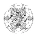 Abstract design inspired by dark fantasy literature and gothic aesthetics tattoo design idea