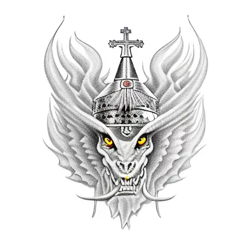 Saint george orthodox hits the dragon  tattoo design idea