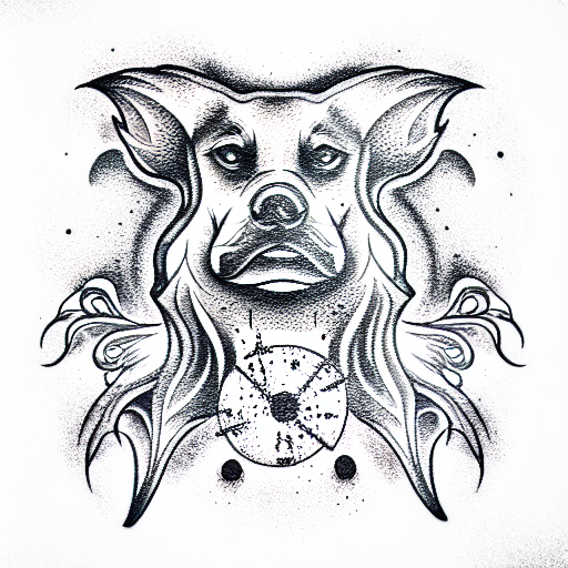 ghost dog tattoo design idea