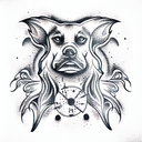 ghost dog tattoo design idea