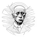 Picasso inspired portrait with shattered mirror tattoo design idea