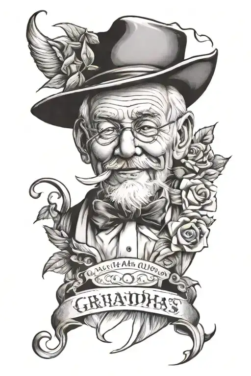 Grandpa's name is Jack Sr. Curry and his birthdate is 05/09/1951 tattoo design idea