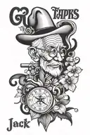 Grandpa's name is Jack Sr. Curry and his birthdate is 05/09/1951 tattoo design idea