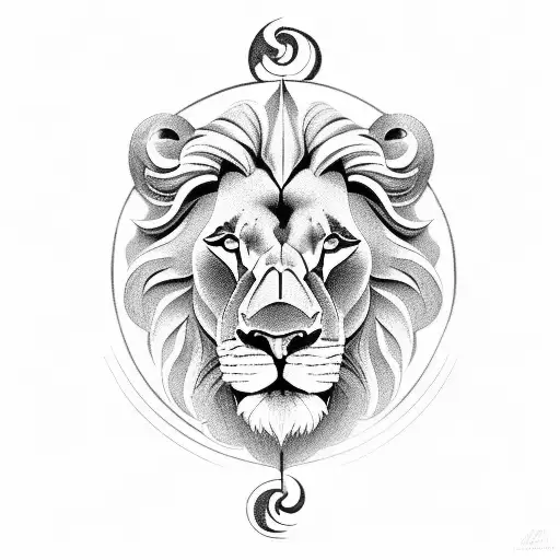 Lion, compass, momento viveria tattoo design idea