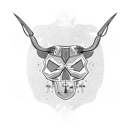 Skull of a taurus tattoo design idea