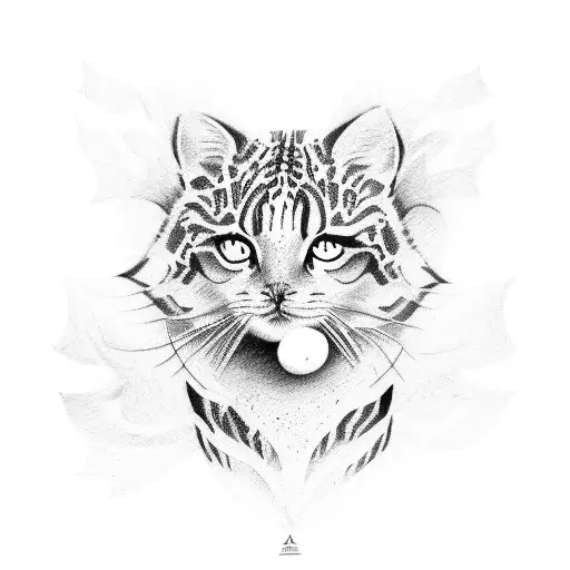 ivy with animal stripes tattoo design idea