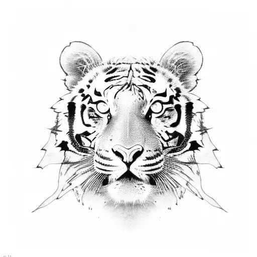 ivy leaf tiger stripes  tattoo design idea