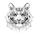 ivy with tiger stripes tattoo design idea