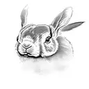 ash tree clock rabbit ram tattoo design idea