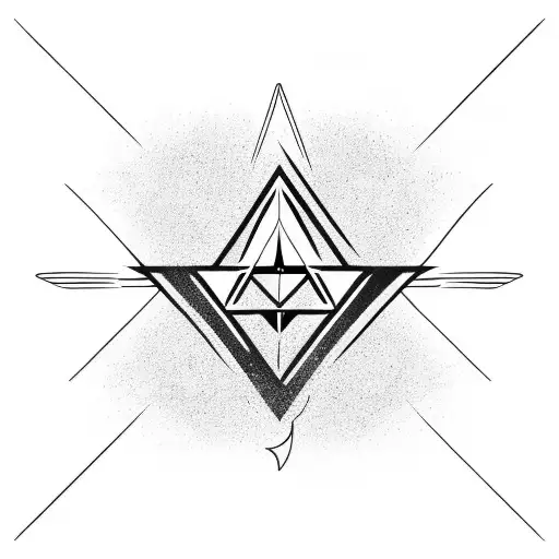 Triangle symbol of alchemy with a Neotribal design tattoo design idea
