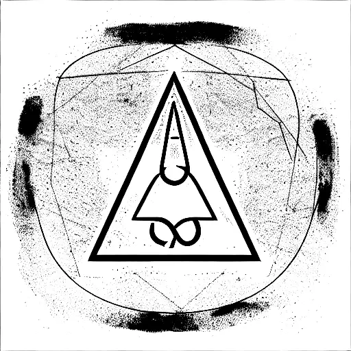 Triangle of alchemy logo, with neotribal lines tattoo design idea