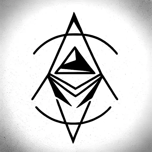 esoteric Alchemy logo with neotribal style tattoo design idea