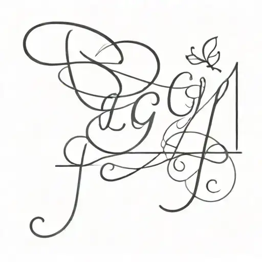 letters L G L cursive tattoo design idea