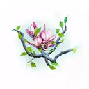 magnolia tree tattoo design idea