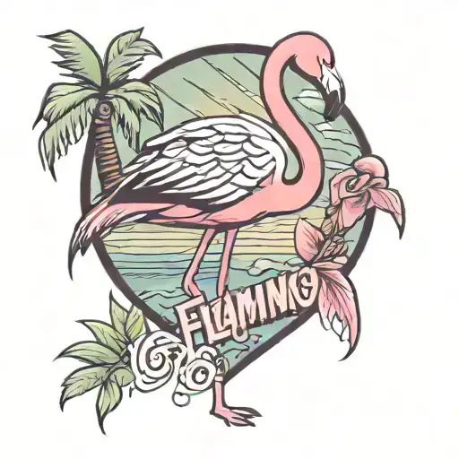 flamingo in Las Vegas sign tattoo tattoo design idea