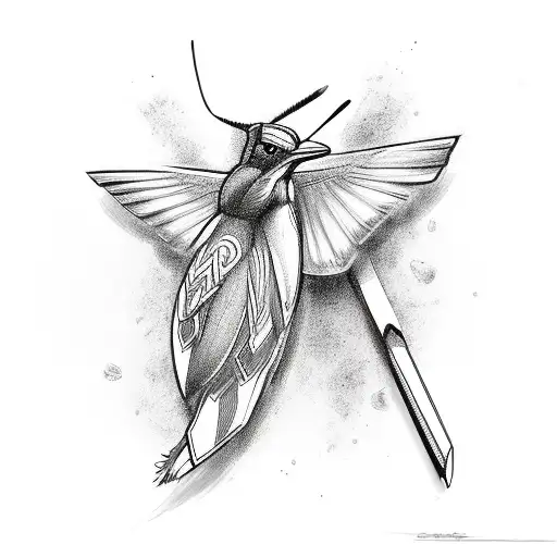 anarchy, toxo and colibri tattoo design idea