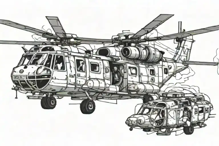 search and rescue HELICOPTER tattoo design idea