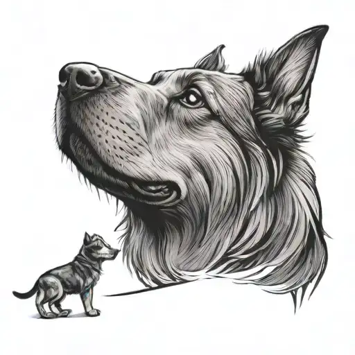 Comet and Dog tattoo design idea