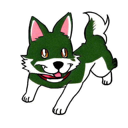 perro con gatos tattoo design idea